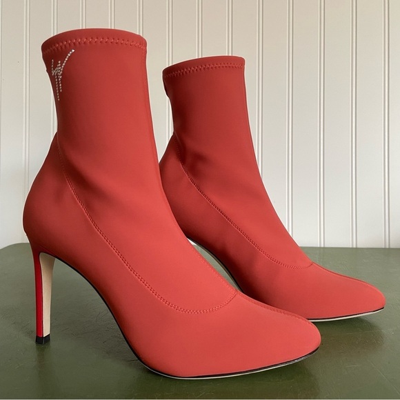 Guiseppe Zanotti CARLEE Stretch Boots w Gemstone Logos in Terracotta *Italy* - Picture 12 of 12